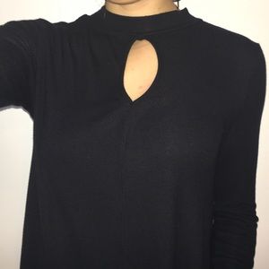 Black Long-sleeve with Oval Cut-Out